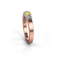 Afbeelding van Ring selina 1<br/>585 rosé goud<br/>Gele saffier 3.7 mm