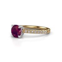 Image of Engagement ring saskia rnd 1<br/>585 gold<br/>Rhodolite 6.5 mm