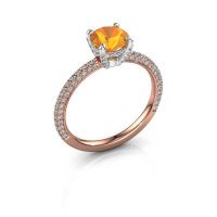 Image of Engagement ring saskia rnd 2<br/>585 rose gold<br/>Citrin 6.5 mm