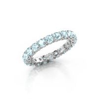 Image of Stackable ring Michelle full 3.0 950 platinum aquamarine 3 mm
