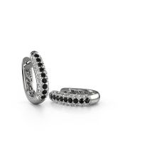 Image of Hoop earrings Danika 8.5 A 585 white gold black diamond 1.052 crt