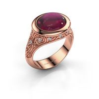 Afbeelding van Ring Natacha<br/>585 rosé goud<br/>Rhodoliet 12x10 mm