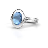 Afbeelding van Ring Brittni<br/>950 platina<br/>Blauw topaas 9x7 mm