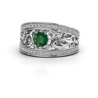 Image de Bague Marilee<br/>585 or blanc<br/>Emeraude 5 mm