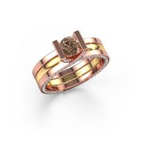 Afbeelding van Verlovingsring Kenisha<br/>585 rosé goud<br/>Bruine Diamant 1.01 Crt