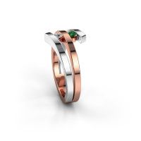 Image de Bague Synthia<br/>585 or rose<br/>Emeraude 2.5 mm