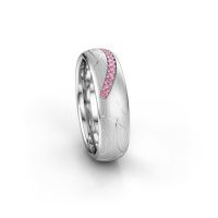 Afbeelding van Trouwring WH2060L36CM 950 platina roze saffier ±6x2.2 mm