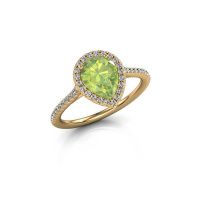 Image of Engagement ring seline per 2<br/>585 gold<br/>Peridot 8x6 mm