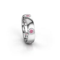 Image of Wedding ring WH0139L25BP<br/>950 platinum ±5x2 mm<br/>Pink sapphire