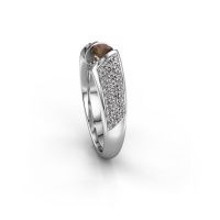 Image of Engagement ring hojalien 3<br/>585 white gold<br/>Smokey quartz 4.2 mm