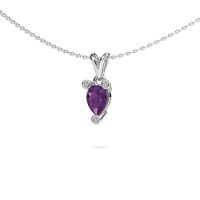 Image of Necklace Cornelia Pear 585 white gold amethyst 7x5 mm