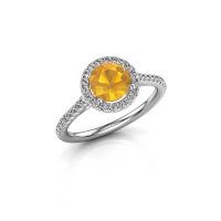 Image of Engagement ring seline rnd 2<br/>950 platinum<br/>Citrin 6.5 mm
