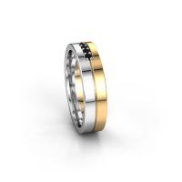 Image of Wedding ring WH0211L15AP<br/>585 gold ±5x1.7 mm<br/>Black diamond