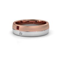 Afbeelding van Trouwring WH0250L26BM 585 rosé goud granaat ±6x2 mm