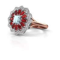 Image of Engagement ring Franka 585 rose gold aquamarine 4 mm