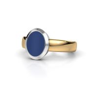 Afbeelding van Pinkring Oscar 1<br/>585 goud<br/>Lapis lazuli 10x8 mm