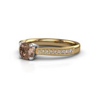 Afbeelding van Aanzoeksring Shonta Cus<br/>585 goud<br/>Bruine Diamant 1.134 Crt