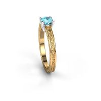 Afbeelding van Verlovingsring Claudette 1 585 goud blauw topaas 5 mm