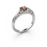 Afbeelding van Verlovingsring Shannon Cus<br/>950 platina<br/>Bruine diamant 0.70 crt