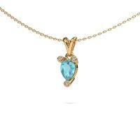 Image of Necklace Cornelia Pear 585 gold blue topaz 7x5 mm