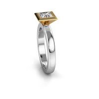 Image of Stacking ring Trudy Square 585 white gold diamond 0.80 crt