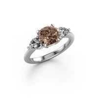Afbeelding van Verlovingsring Chanou Cus<br/>585 witgoud<br/>Bruine diamant 2.70 crt