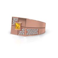 Afbeelding van Heren ring Rogier<br/>585 rosé goud<br/>Citrien 4 mm