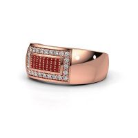 Image de Bague pour homme Lorenzo<br/>585 or rose<br/>Rubis 1.1 mm