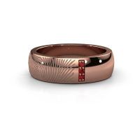 Afbeelding van Trouwring Daine<br/>585 rosé goud ±6x2.1 mm<br/>Robijn 1.2 mm