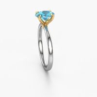 Image of Engagement Ring Crystal Ovl 1<br/>585 white gold<br/>Blue topaz 8x6 mm
