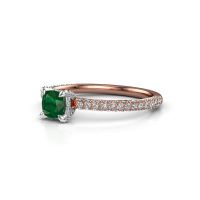 Image of Engagement ring saskia 2 cus<br/>585 rose gold<br/>Emerald 4.5 mm