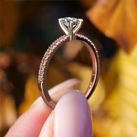 Afbeelding van Verlovingsring Crystal Ovl 2<br/>585 rosé goud<br/>Diamant 0.58 crt