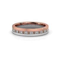 Image of Wedding ring WH0203L14BPM<br/>585 rose gold ±4x2 mm<br/>Brown diamond 0.44 crt