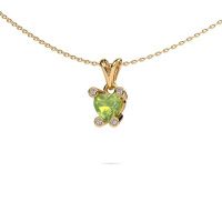 Image of Necklace Cornelia Heart 585 gold peridot 6 mm