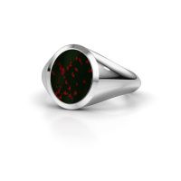 Afbeelding van Zegelring Herman 2<br/>585 witgoud<br/>Heliotroop 12x10 mm