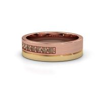 Image of Wedding ring WH0312L16AM<br/>585 rose gold ±6x1.7 mm<br/>Brown diamond