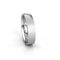 Afbeelding van Trouwring WH2100L46BM 585 witgoud bruine diamant ±6x2 mm