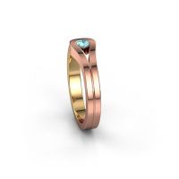 Afbeelding van Ring Kiki<br/>585 rosé goud<br/>Blauw topaas 3 mm