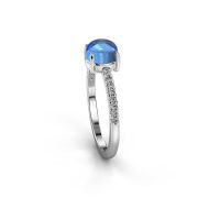 Afbeelding van Ring Cathie 585 witgoud blauw topaas 6 mm