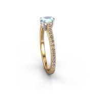 Bild von Verlobungsring haley ovl 2<br/>585 Gold<br/>Aquamarin 6x4 mm