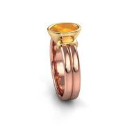 Afbeelding van Ring Gerda 585 rosé goud citrien 8x6 mm