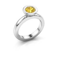 Image of Stacking ring Eloise Round 585 white gold yellow sapphire 6 mm
