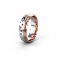 Afbeelding van Trouwring WH0317L36AP 585 witgoud robijn ±6x1.7 mm