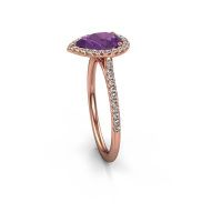 Image of Engagement ring seline per 2<br/>585 rose gold<br/>Amethyst 8x6 mm