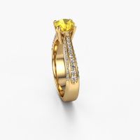 Image of Engagement ring Ruby rnd 585 gold yellow sapphire 5.7 mm