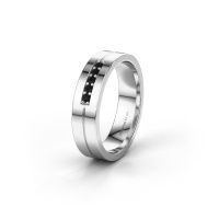 Image of Wedding ring WH0211L15AP<br/>585 white gold ±5x1.7 mm<br/>Black diamond