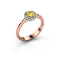 Image de Bague de fiançailles Anca<br/>585 or rose<br/>Saphir jaune 4.2 mm