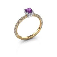Image of Engagement ring saskia 2 cus<br/>585 gold<br/>Amethyst 4.5 mm