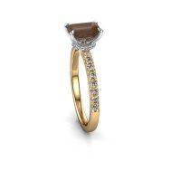 Afbeelding van Verlovingsring Crystal EME 4 585 goud rookkwarts 7x5 mm