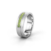 Image of Wedding ring WH0312L16AM<br/>950 platinum ±6x1.7 mm<br/>Peridot
